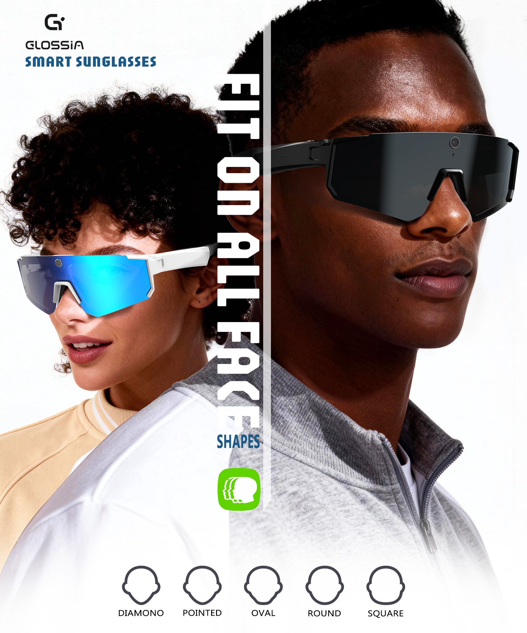 AI Smart Glasses, Bluetooth Glasses for Men Women, Blue Light Smart Glasses, Hands-Free Calls, Music and Voice Control for Work/Study/Travel