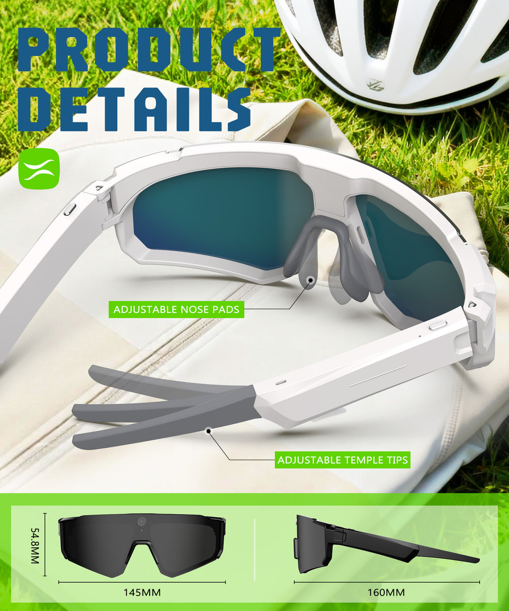 AI Smart Glasses, Bluetooth Glasses for Men Women, Blue Light Smart Glasses, Hands-Free Calls, Music and Voice Control for Work/Study/Travel