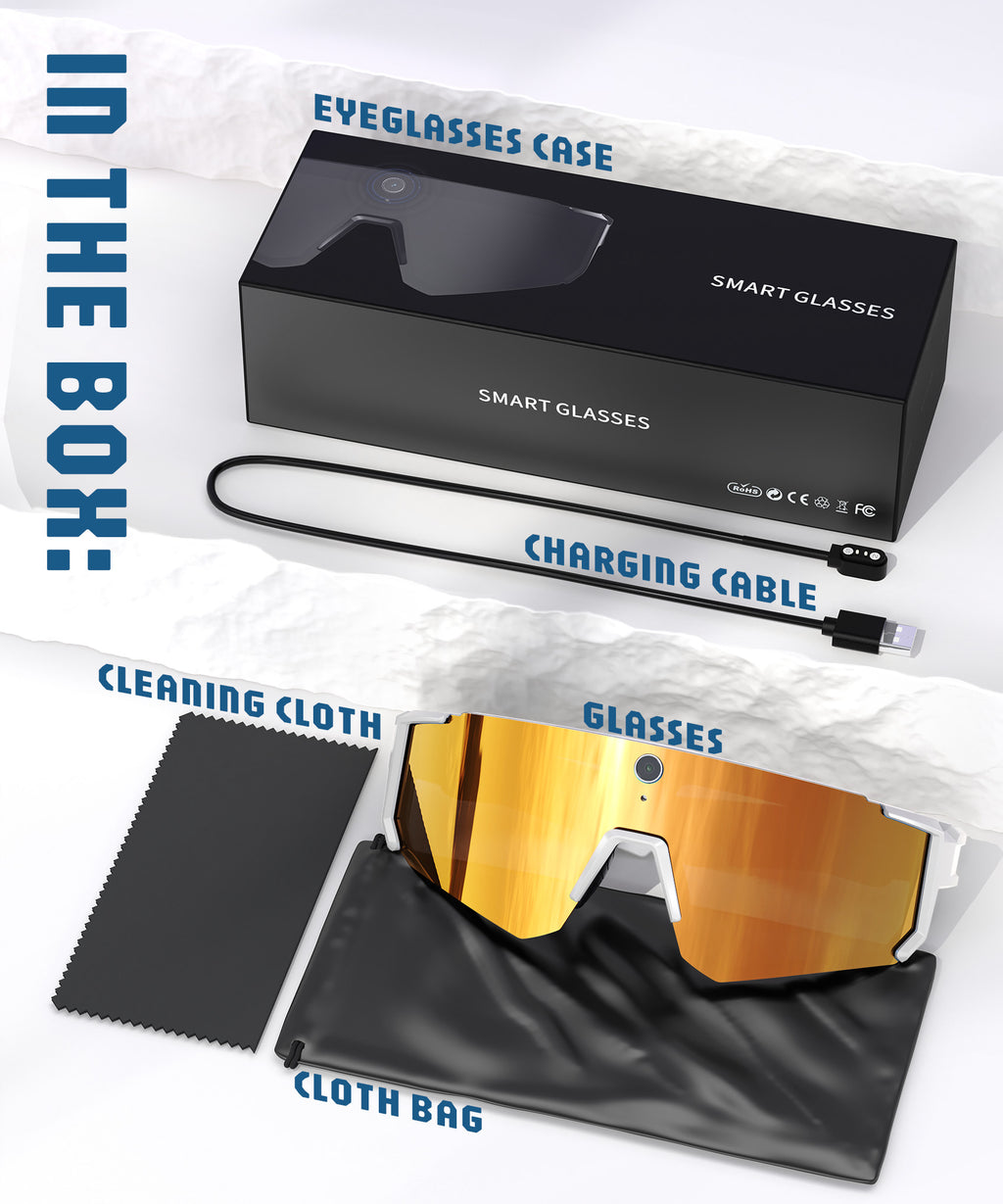 AI Smart Glasses, Bluetooth Glasses for Men Women, Blue Light Smart Glasses, Hands-Free Calls, Music and Voice Control for Work/Study/Travel